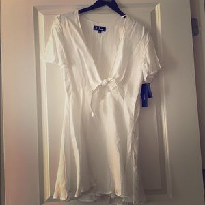 Lulus tie front white dress